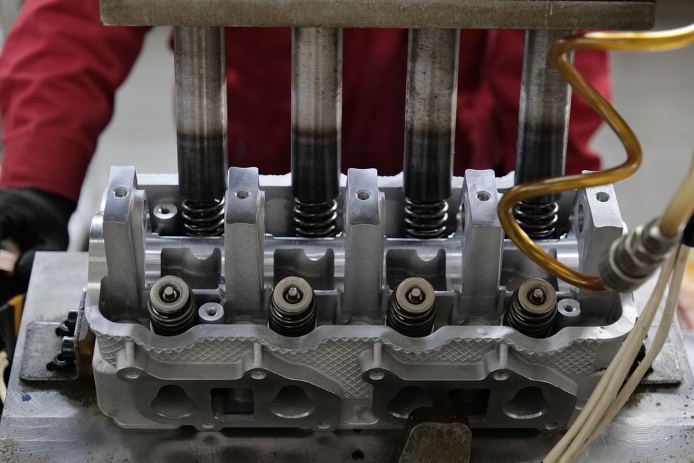 Close-up of an engine cylinder head