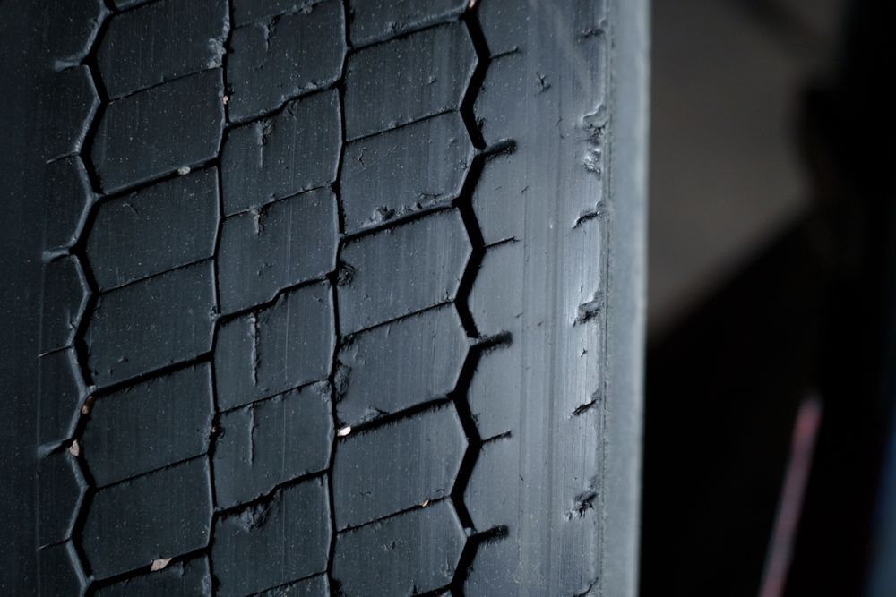 Close-up of a car tire tread